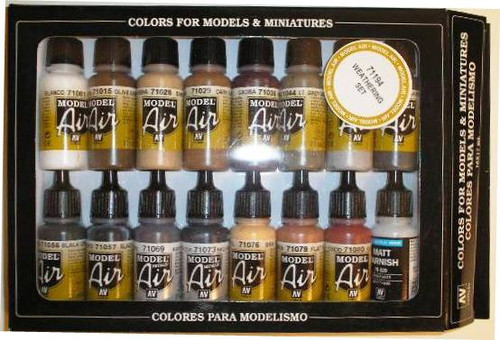 Weathering Model Air Color Paint Set (16 Colors) 17ml Bottle Acrylic